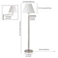 thumbnail image 6 of Evelyn&Zoe Moby Swing Arm Floor Lamp with Fabric Empire Shade in Brushed Nickel/White, 6 of 7