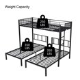 thumbnail image 6 of CITYLE Metal Triple Bunk Bed for 3 Twin XL over Twin and Twin, 3 Beds Bunk Beds 3-Tier Bunk Bed, Triple Metal Twin Bunk Bed for Teens, Adults with Full-Length Guardrail and Ladder, Black, 6 of 8