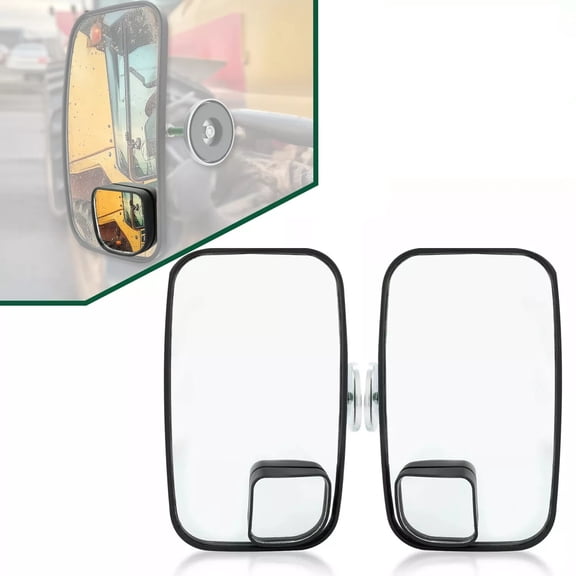 2 Magnetic Backup Mirrors For Skid Steer John Deere w/BLIND SPOT MIRRORS 600lbs