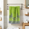 thumbnail image 2 of Btomtd Leaf Pattern Hand Towels for Face and Body, Lint Free Fast Drying Bath Towels, Thickened Absorbent Towels for Daily Facial Cleansing, Size 29" x 13.4", Green-B, 2 of 8