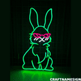 thumbnail image 2 of Craftnamesign Cool Rabbit Neon Sign, Bar Pub Wall Decor, Kids Zone Wall Art, 2 of 5