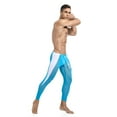thumbnail image 5 of Raenseen Men's Mesh Yoga Pants See Through Cool Dry Compression Tights Fitness Workout Leggings Sky Blue XL, 5 of 8