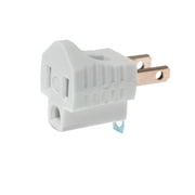 2 Prong to 3 Prong Grounded Outlet Converter Adapter with Polarized Plug - White | 4 Pack