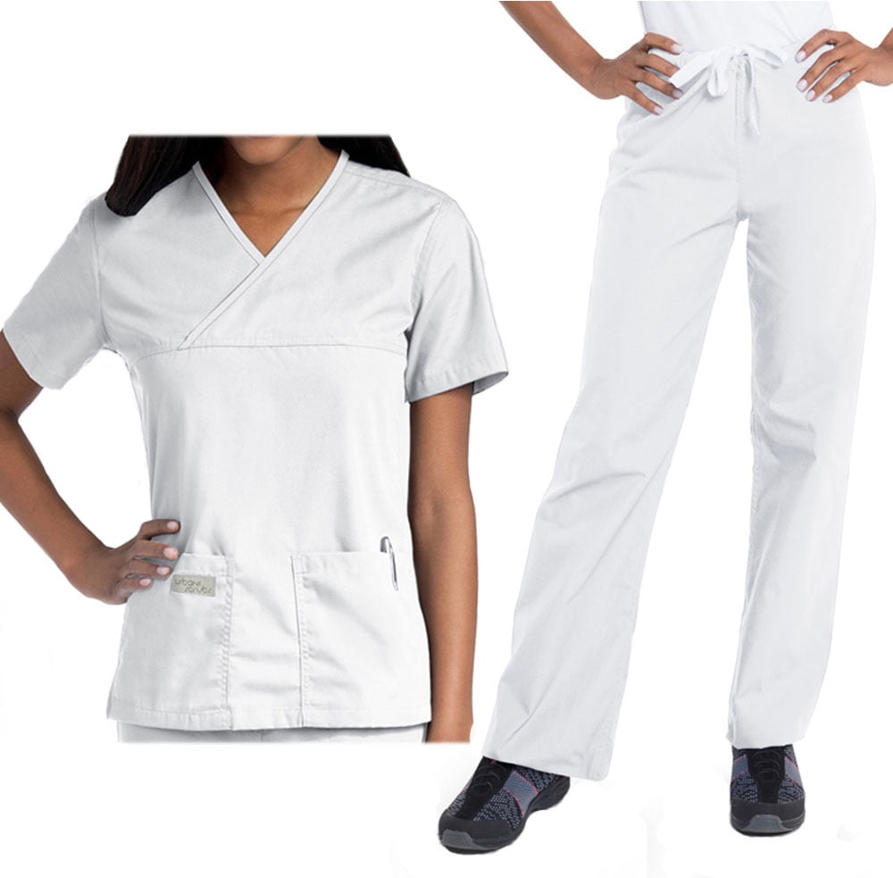 Landau Urbane Womens CrossOver Top 9534 And Drawstring Pant 9502 Scrub