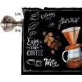 thumbnail image 5 of Coffee Theme Valance Kitchen Curtains 54x18Inch,Window Rod Pocket Rustic Cafe Beans Vintage Drink Black Modern Short Bedroom Window Drapes Funny Quote Printed Living Room, 5 of 5