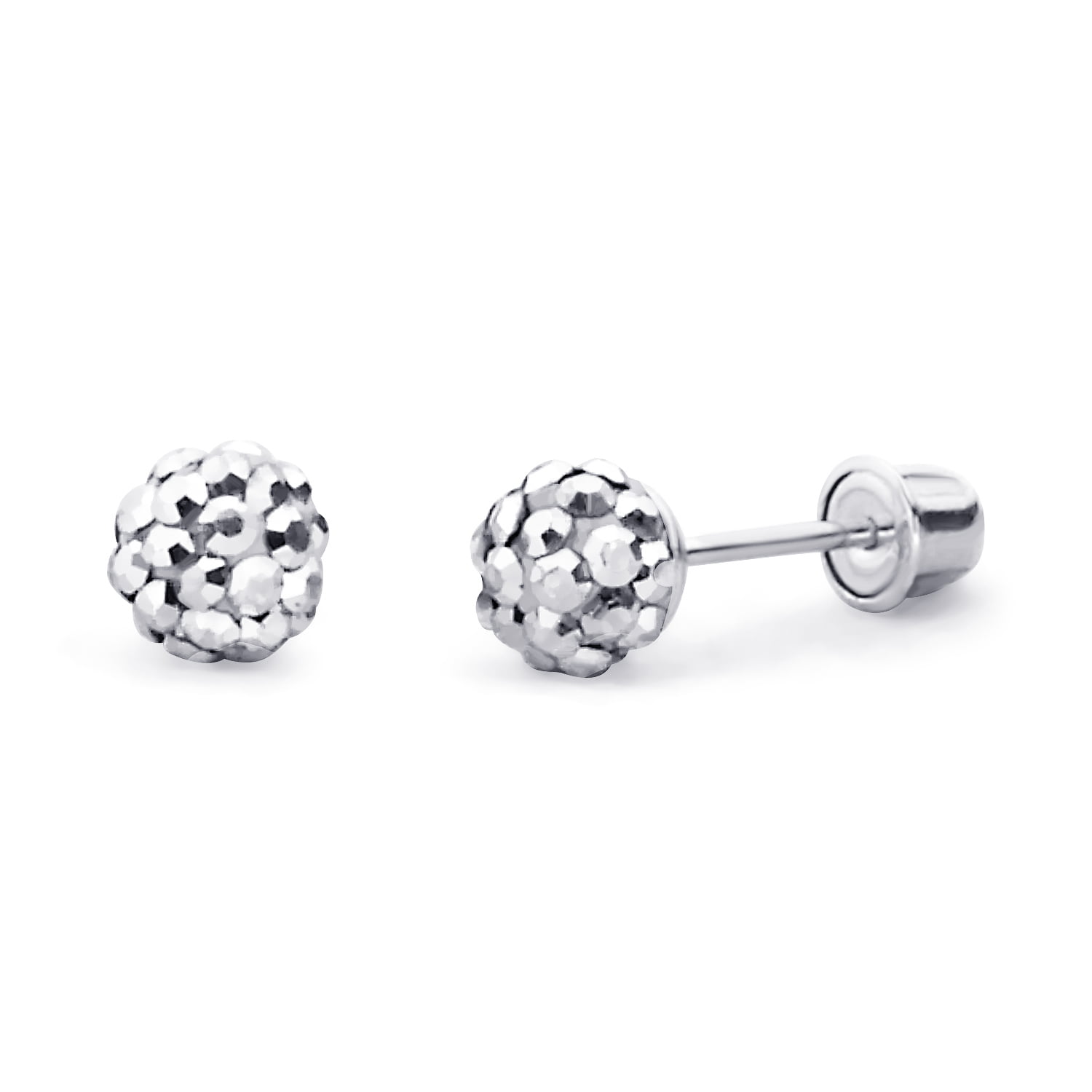 White Crystal Stylish Elegant Earrings Jewelry for Her Ct 0.9 Stainless Steel 