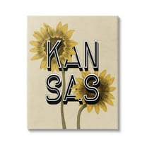 Stupell Industries Kansas Sunflowers Blossoms State Flower Botanicals Graphic Art Gallery Wrapped Canvas Print Wall Art, Design by Daphne Polselli