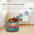 thumbnail image 5 of Round Toy Storage Basket Foldable Storage Basket for Home Decor Laundry Basket20" x 14" Flamingo Resort Style, 5 of 6