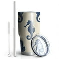 thumbnail image 2 of 30oz Ocean Seahorse Tumblers Stainless Steel Tumbler with Lid and Straw,Vacuum Insulated Double Wall Travel Tumbler Cups Mug with Cleaning Brush for Coffee,Tea, 2 of 7