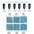 thumbnail image 4 of Beadsland 7200pcs Flatback Blue Rhinestones for Crafts, 6 Sizes , SS3-SS10,Aquamarine, 4 of 4