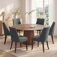 thumbnail image 4 of Upholstered Dining Chair Wood Mid Century Side Chair for Kitchen Desk, Dining Room and Restaurant, Set of 4, Dark Gray, 4 of 10