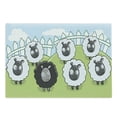 thumbnail image 1 of Cartoon Cutting Board, Composition of Farm Animals Dark Color Sheep Surrounded by White Sheep Pattern, Decorative Tempered Glass Cutting and Serving Board, in 3 Sizes, by Ambesonne, 1 of 2