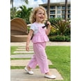 thumbnail image 5 of BemeyourBBs Toddler Baby Girls Striped Overall Romper Cute Infant Baby Girl Summer Clothes Stripe Print Sleeveless Ruffled Wide Legs Long Pants One Piece Jumpsuit, 5 of 9