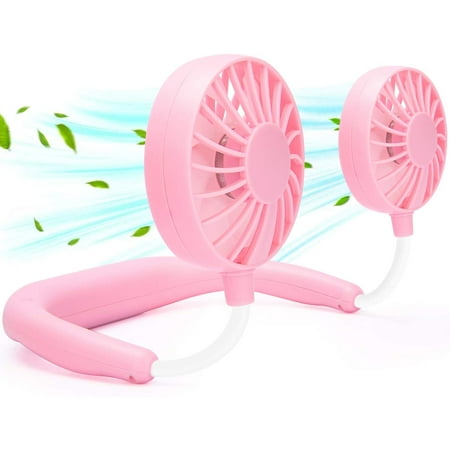 

JLMMEN STORE Portable Neck Fan Hand Free Personal Hanging Neck Sports Fan USB Rechargeable (3 Speed Adjustable) Wearable Cooling Head Fan 360 Degree Free Rotation for Traveling Sports Office