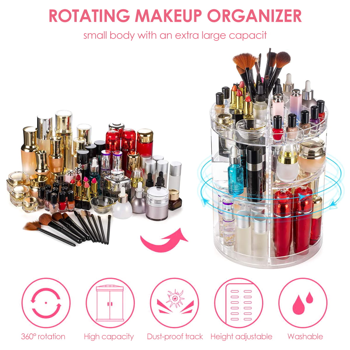 360° Rotating Makeup Organizer – Sitova Shop
