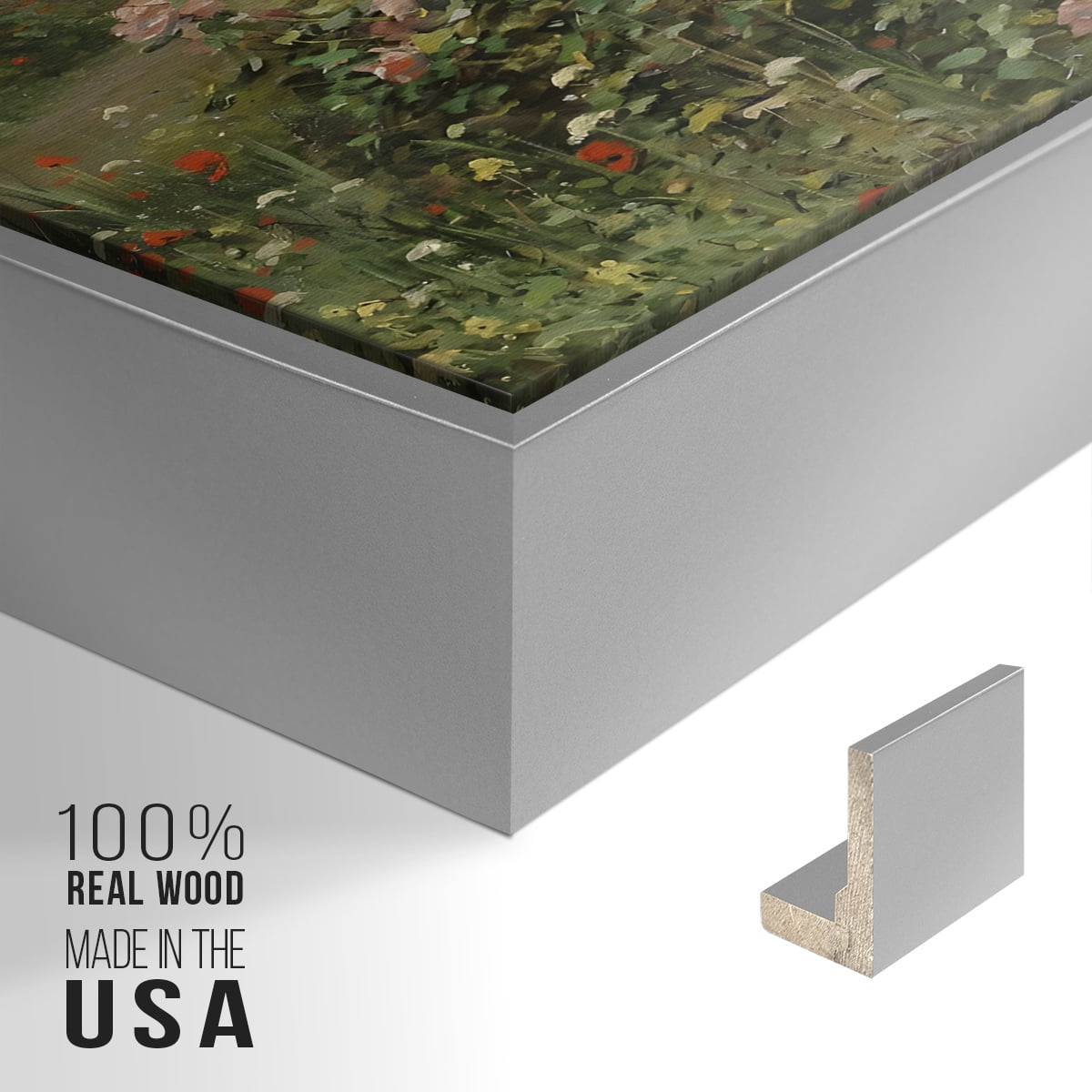 Vintage Landscape-CCLVI By Wexford Home Framed in Silver Wood Gallery Wrapped Canvas 27 in. x 41 in.