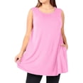thumbnail image 1 of Timegard Camisoles pour Femmes Grande Taille Col Rond Sans Manches Blouse Ample d'Été Décontractée avec Poches, 1 of 6