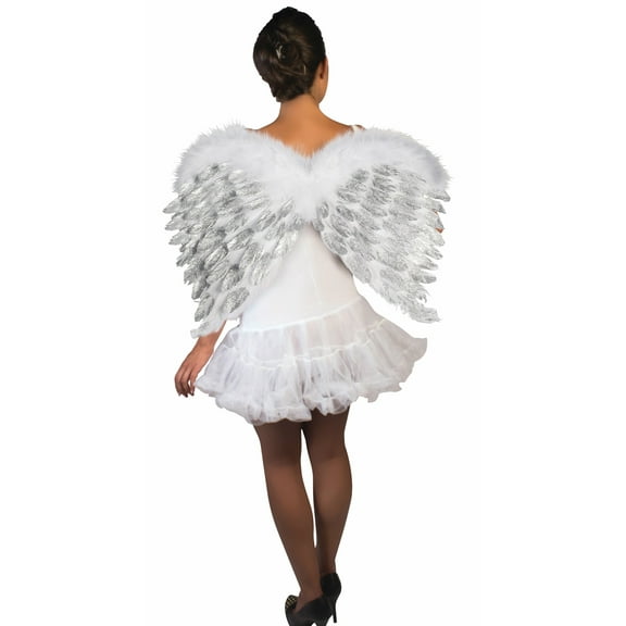 Glitter White Feather Angel Wings