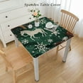 thumbnail image 2 of HAOXIT Christmas Tablecloths Decorative Table Cover for Rectangle Table Table Cloth Tablecloth for Dining Table Party Kitchen, Green 48''x48'', 2 of 7