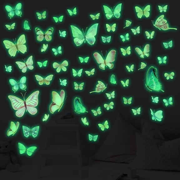 3 Sheets Glow in The Dark Butterfly Wall Stickers Living Room Bedroom Kids Room Decor Decals