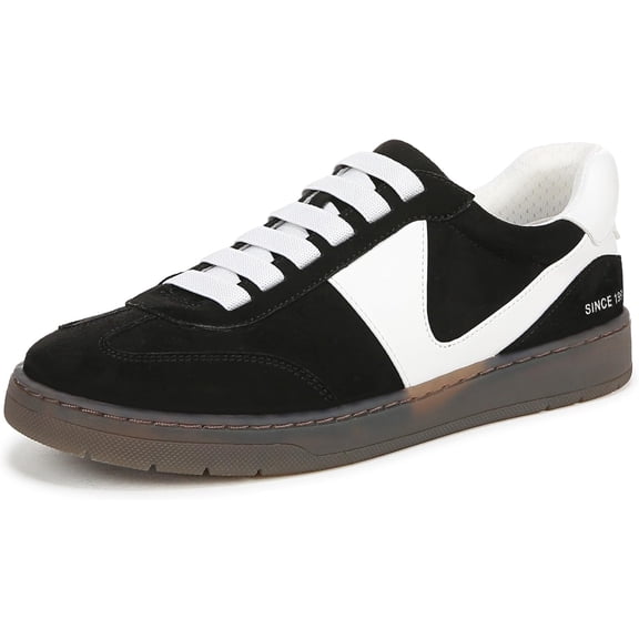 Franco Sarto Women's Ponti Lace Up Sneaker Black/White 10W