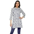 thumbnail image 1 of Moomaya Poly Crepe Close Collar Neck Short Kurtis For Women Printed Dress Top, 1 of 5