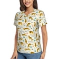 thumbnail image 2 of Xecao Leopard Print for Women's V-Neck T-Shirts-Elegant Half-Sleeve Tops Perfect for Summer-XX-Large, 2 of 5
