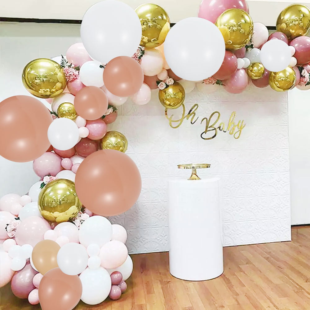 PartyWoo Balloon Garland Kit Chrome Gold & White, Macaron Pink Globos;  Perfect For Birthdays, Baby Showers, And Decorations T200612 From Xue009,  $17.23