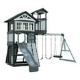 thumbnail image 2 of Backyard Discovery Whispering Point Light Gray Cedar Wood Swing Set, Slide, Clubhouse, 2 of 13