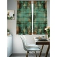 thumbnail image 4 of Vintage Teal Brown Plank Sheer Curtains for Living Room Bedroom Retro Shabby Wooden Grain Sheer Curtains 72 Inch Long 2 Panels Set Light Filtering Curtain Window Treatments Drapes for Dining Room, 4 of 6