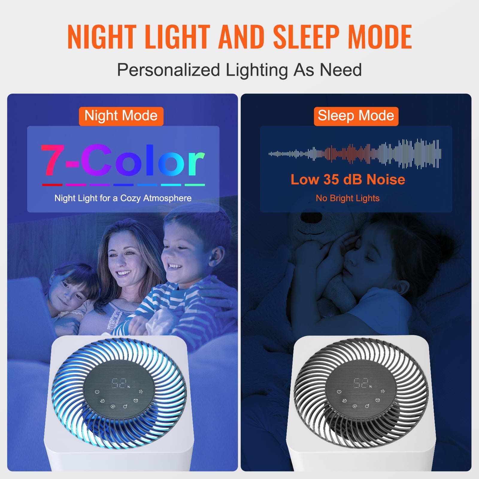 SKYSHALO 3L Evaporative Humidifiers No Mist for Bedroom Top Fill Quite 300 ml/h
