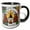 Black/White, variant on 3drose, Funny Cute Brown Bears Camping and Hiking Nature Cartoon, 15oz Two-tone Blue Mug