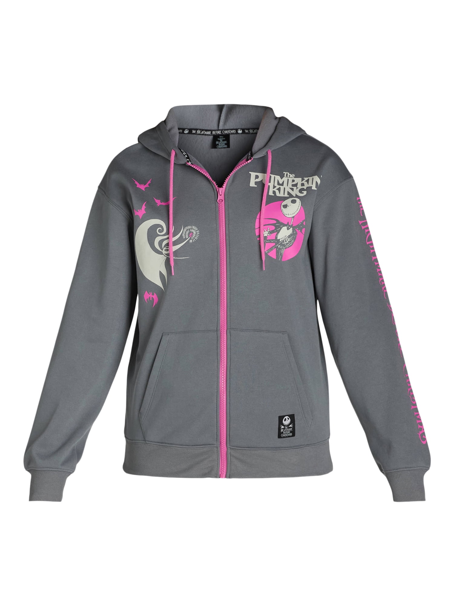 Nightmare Before Christmas Graphic Hoodie Pullover with Long Sleeves, Women's