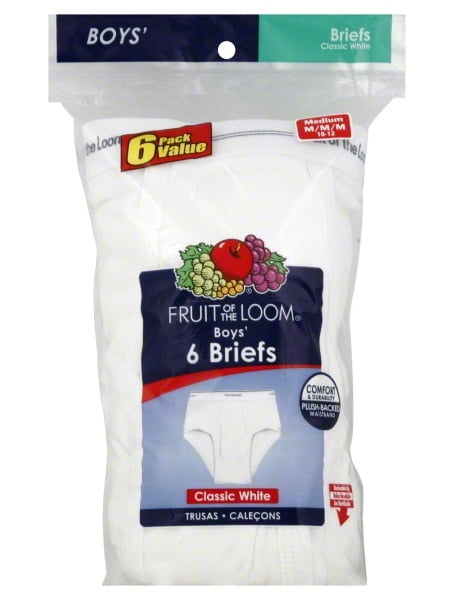 Fruit of the Loom - Fruit of the Loom Boys Underwear, 6 Pack White ...