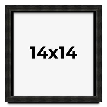 14x14 Shadow Box Black Rustic Barnwood Display Frame  | 1.125 Inch Deep | 0.875 Inch Moulding Width