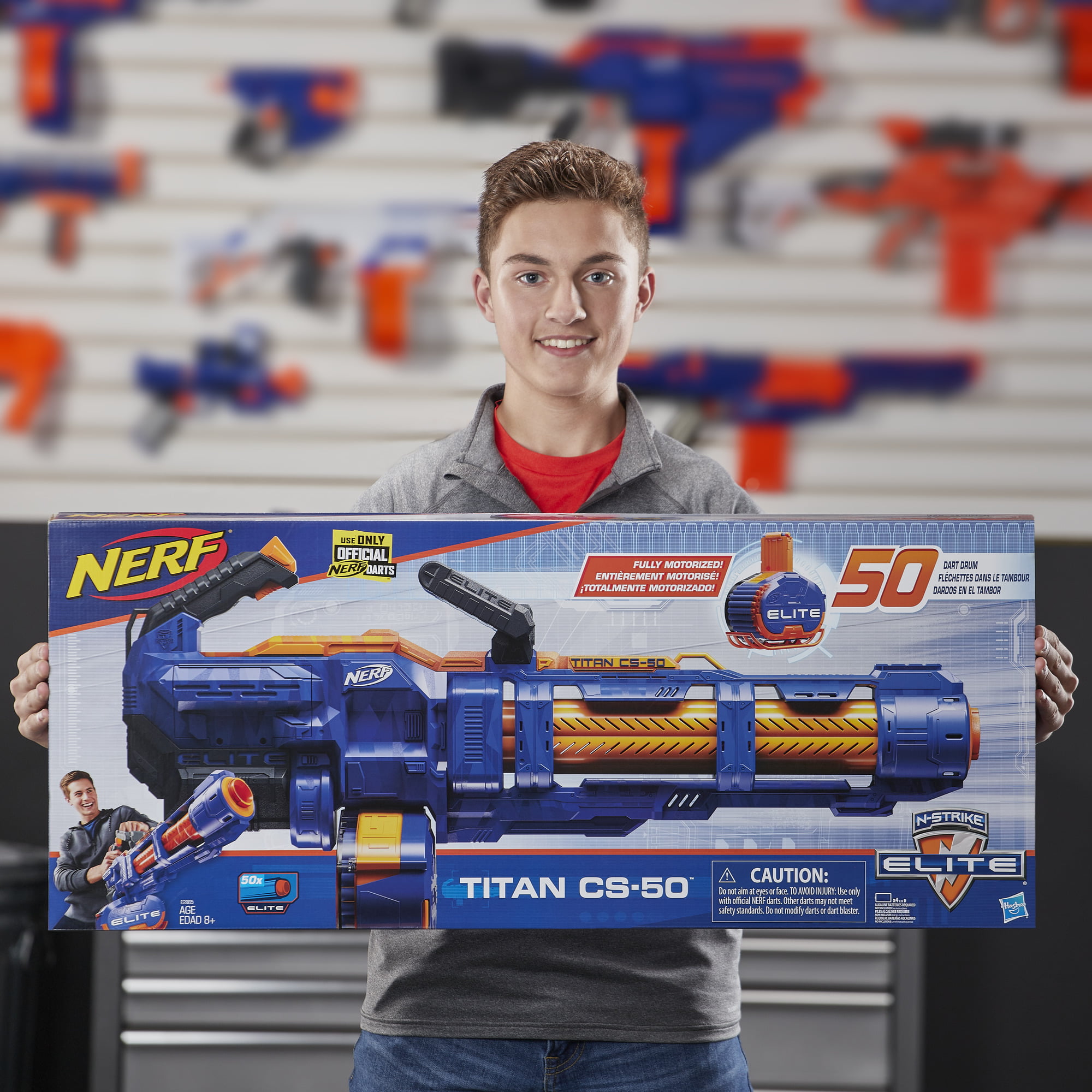 NERF Elite Titan CS 50 Blaster With 50 Official Darts Ages 8+ Toy Gun