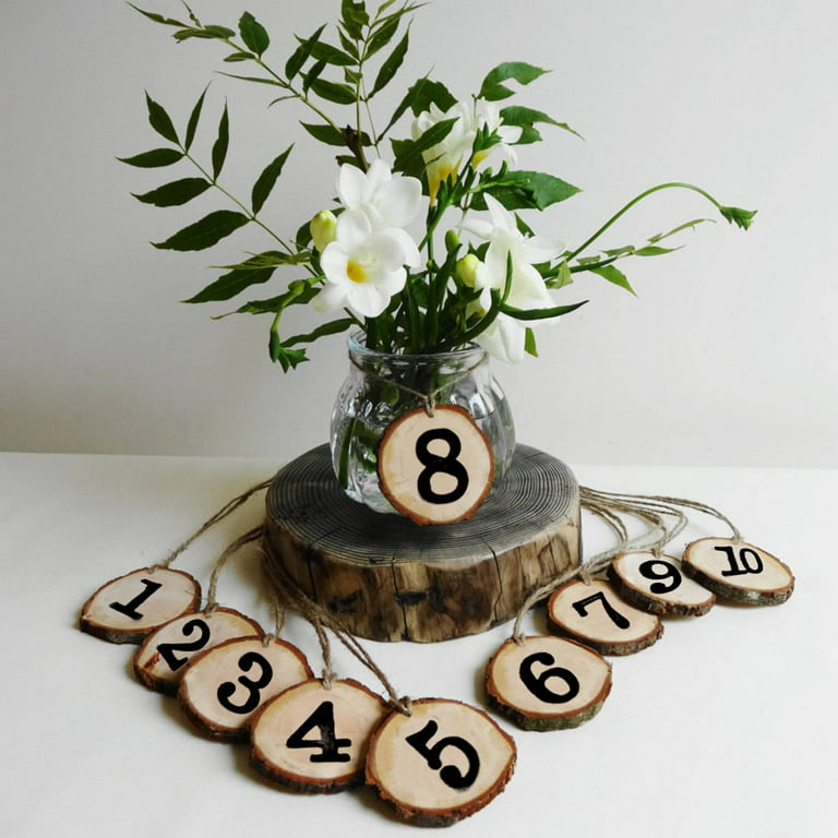  1-10 4'' Wooden Numbers - Free Standing Wedding Table