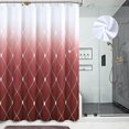 thumbnail image 1 of Ensemble de Rideau de Douche pour Salle de Bain Rideau de Douche Blanc Rideau de Douche Ombré avec Crochets Rideau de Douche Hydrofuge Tissu en Lin Rideaux de Douche Baignoire Hôtel, 72x72 Pouces, Rouge Rio, 1 of 5
