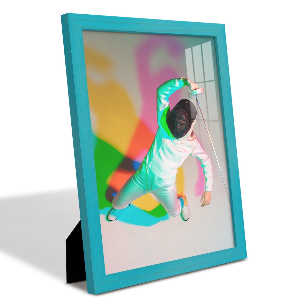 11x14 Wood Grain Picture Frame - Cyan