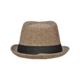 thumbnail image 4 of Short Brim Teardrop Crown Blend Fedora Hat 3502_Brown/Tan, 4 of 4