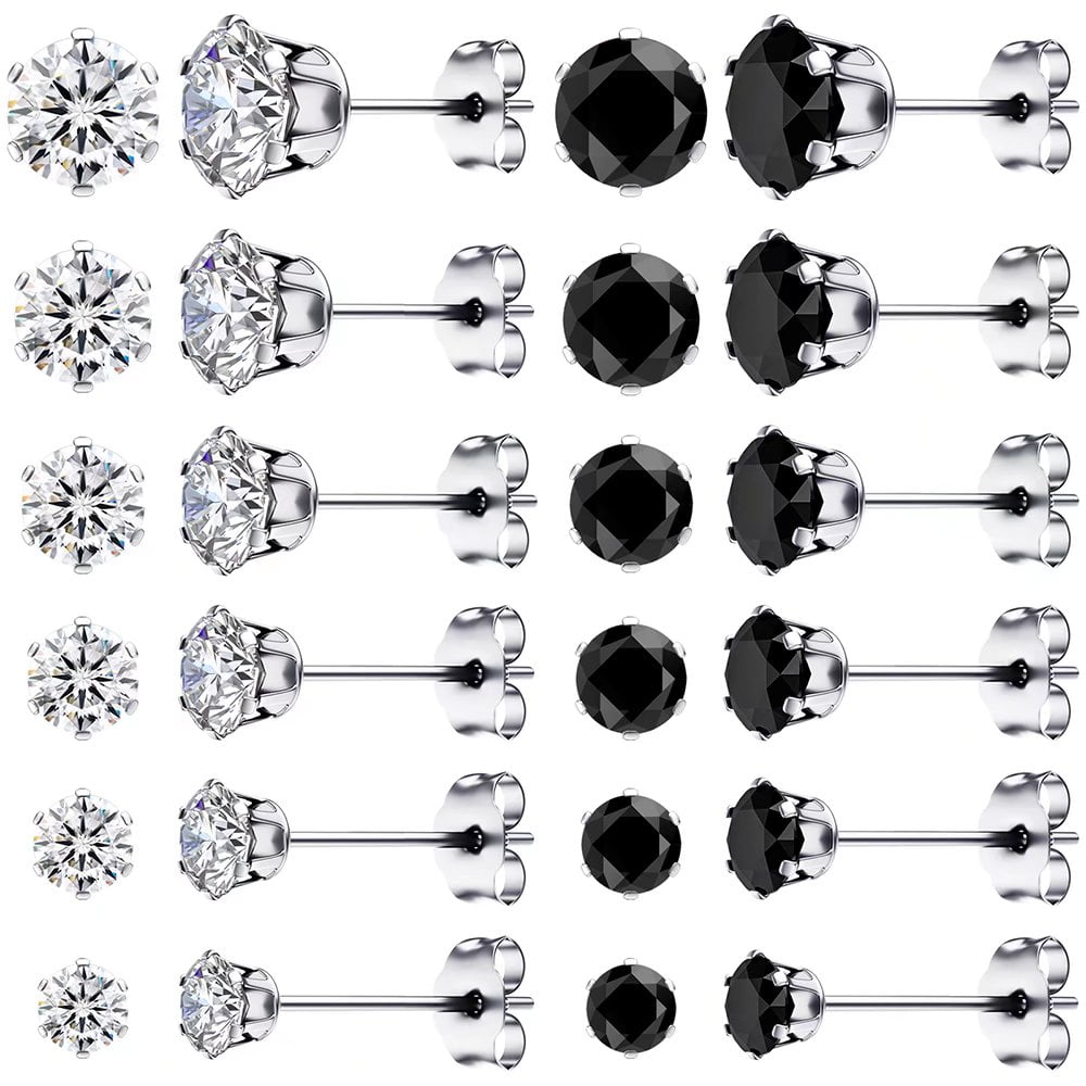 432 Earring Stud Posts 8mm Pad & backs Hypoallergenic Surgical Steel USA Made 