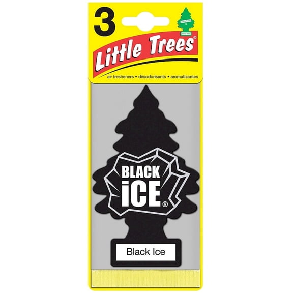 Little Trees Car Air Freshener, Black Ice 3 ea (Pack of 6)