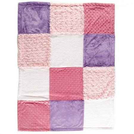 UPC: 0660168504439 | Hudson Baby Infant Girl Multi-Fabric Panel Plush Blanket Pink One Size