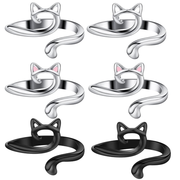 USTOP 6pcs Knitting Crochet Loop Ring, Metal Yarn Guide Finger Holder Thimble for Consistent Tension, Blister Protection Tool for DIY Wool Crafts & Accessories.