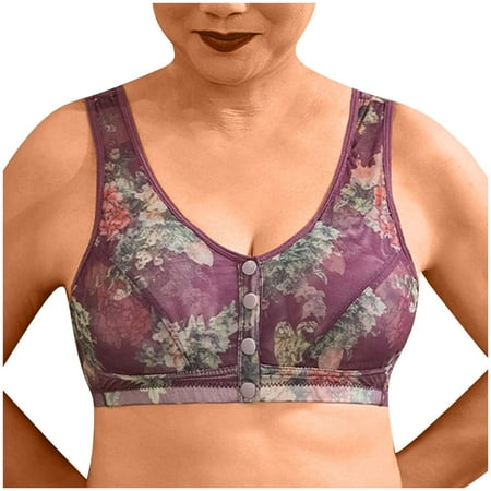 Juslio Push Up Bra Athletic Nursing Bras Vest Wirefree Front Closure Bras