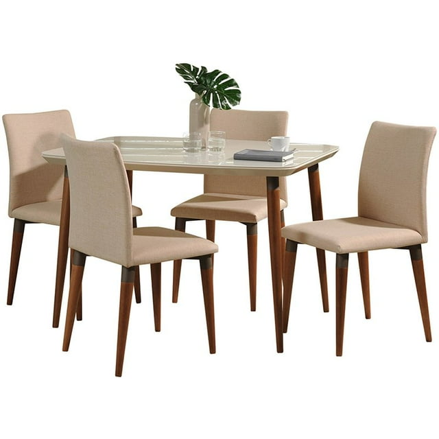 Manhattan Comfort Charles 5 Pièces en Blanc Cassé et Beige