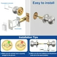 thumbnail image 4 of Bouton de Porte d'Intimité en Nickel Brossé, Boutons de Porte Intérieurs, Ensemble de Serrures Sans Clé, Bouton de Porte pour Chambre et Salle de Bain avec Serrure, Réversible pour Poignée de Porte Gauche/droite, 4 of 6