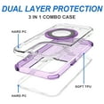 thumbnail image 6 of For Motorola Moto G 5G /Moto G 2025 Magnetic Circle Compatible with Magsafe, Hybrid Chrome 3in1 Transparent Shockproof TPU Bumper Cover, XPM Phone Case [Purple], 6 of 11