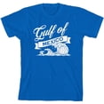 thumbnail image 3 of Gulf of Mexico Black and White Wave Youth Royal Blue Crew Neck Short Sleeve Tee-Medium, 3 of 4