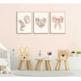 thumbnail image 2 of 3 Pcs Pink Bunny Wall Decor Nursery Bunny Posters Prints Bunny Floral Watercolo Painting pictures Cute Animal Canvas Prints for Girls and Boys Kids Room Baby Room Decor, 2 of 5